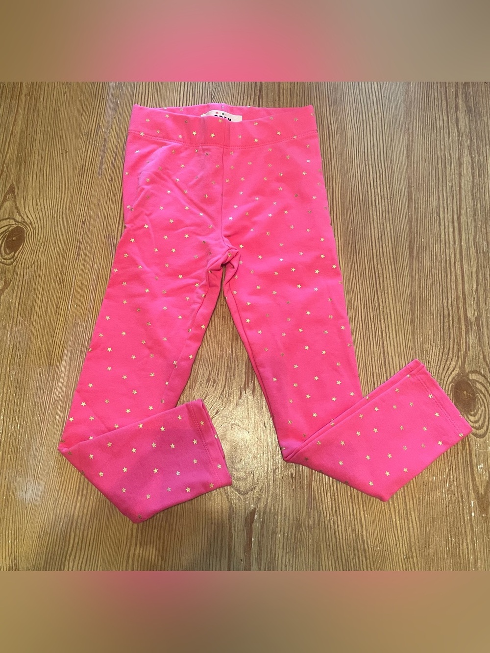 Mini Boden Thick Pink Star-Print Leggings